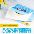 Washeets Laundry Detergent Sheets - Jasmine Scent | 30 Sheets - Up to 60 Washes - Best Ideas UK