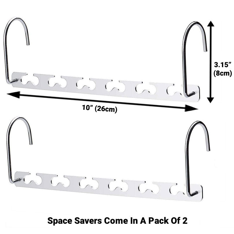 SpaceSaver - 6 In1 Space Saving Wardrobe Organiser Hangers - Best Ideas UK