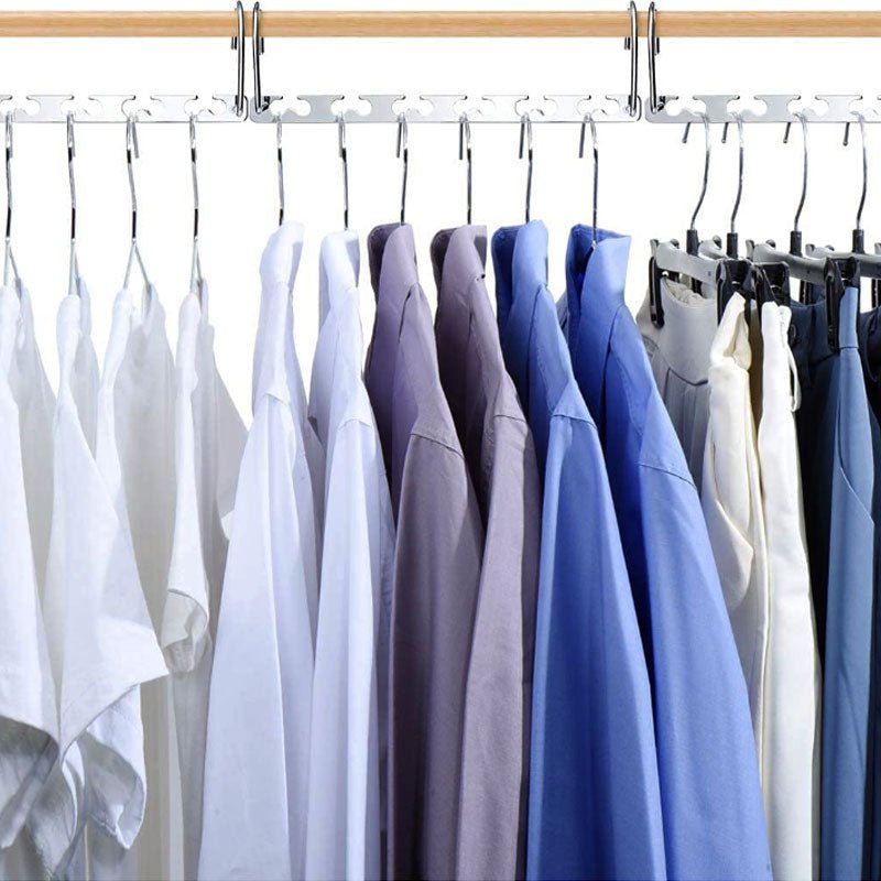 SpaceSaver - 6 In1 Space Saving Wardrobe Organiser Hangers - Best Ideas UK